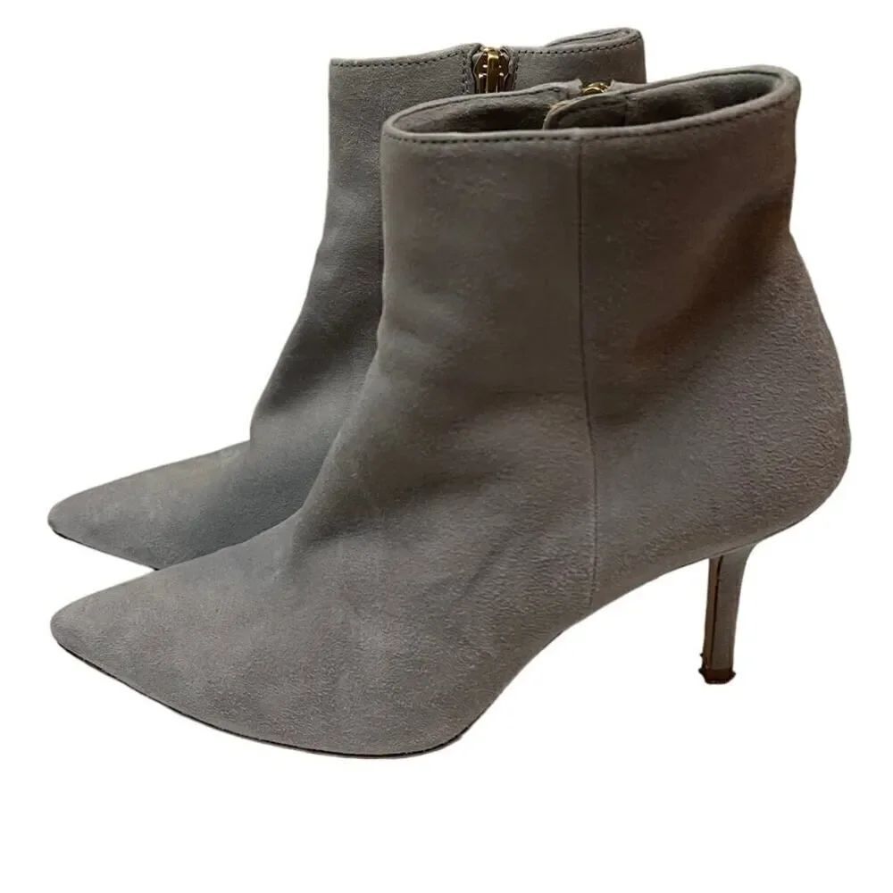 L'agence Aimee Grey Suede Ankle Booties Sz. 38.5 (US 8.5)